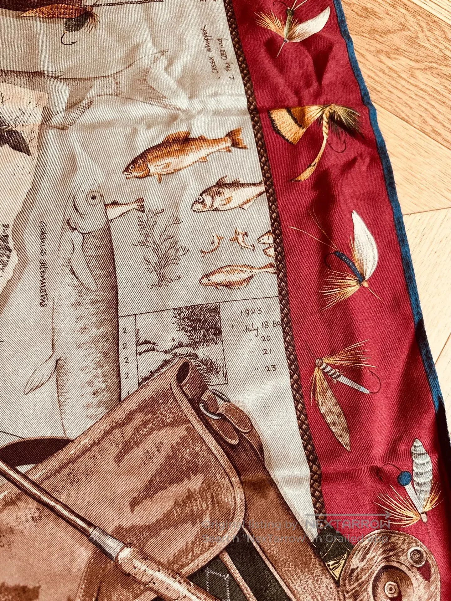 Polo Ralph Lauren Ralph Lauren Silk Fishing Print Scarf. Size ONE SIZE - 5 Thumbnail