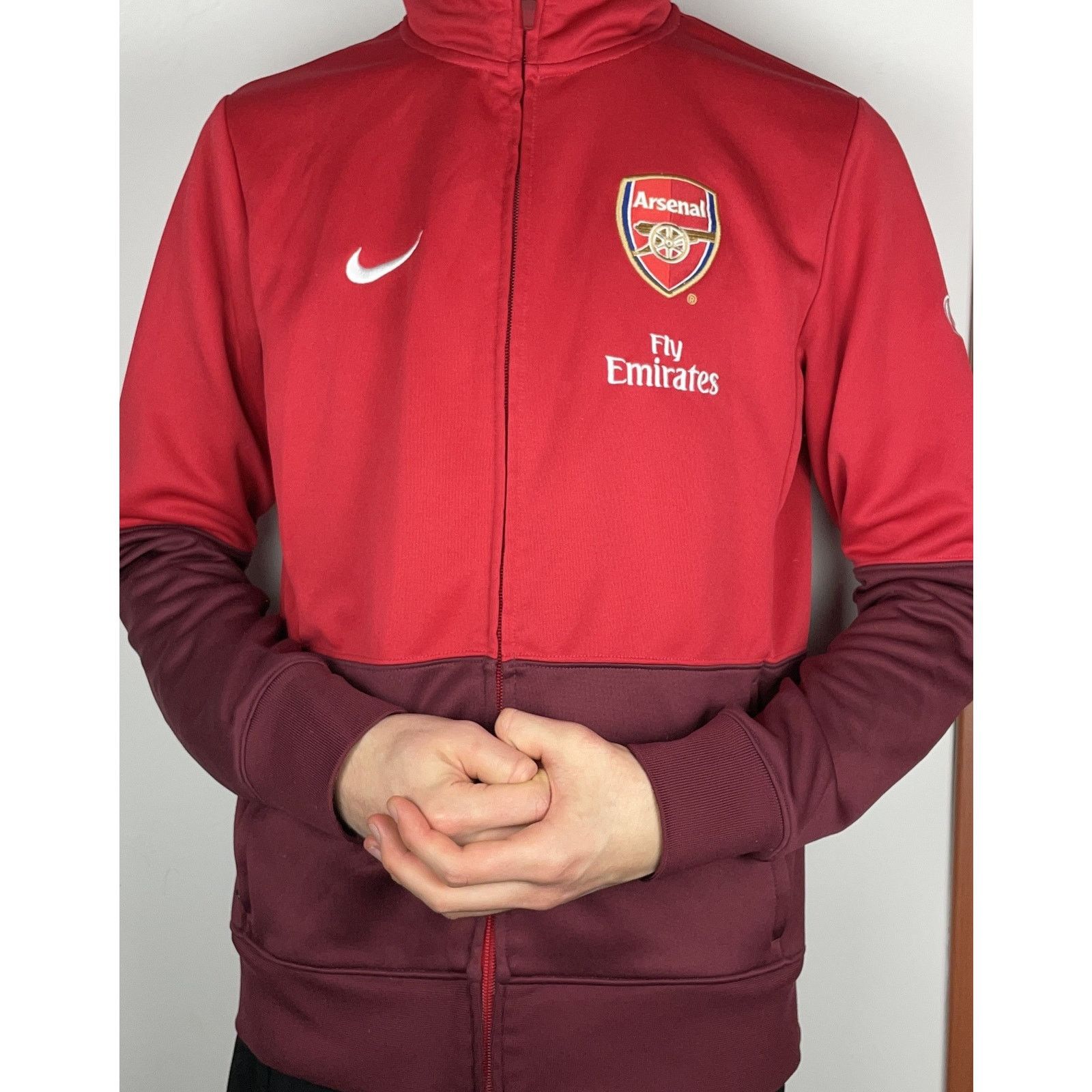 Nike × Vintage Nike Men's Red Mahroon Arsenal F.C. Football Jacket Medium Size US M / EU 48-50 / 2 - 2 Thumbnail