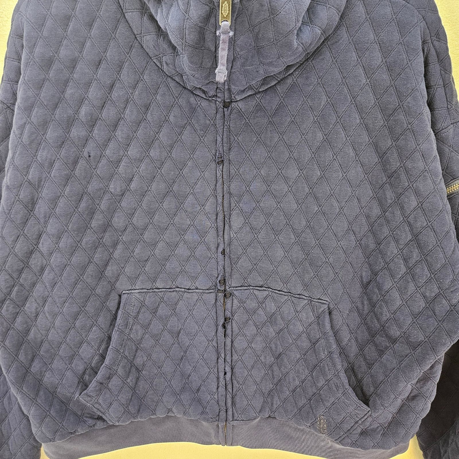Free People FREE PEOPLE WOMEN'S LARGE PURPLE BLUE DISTRESSED FULL ZIP Size L / US 10 / IT 46 - 3 Thumbnail