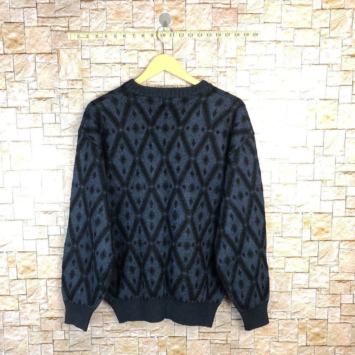 Vintage Crude Hea Dark Blue art Knitwear #A463 Size US M / EU 48-50 / 2 - 12 Thumbnail
