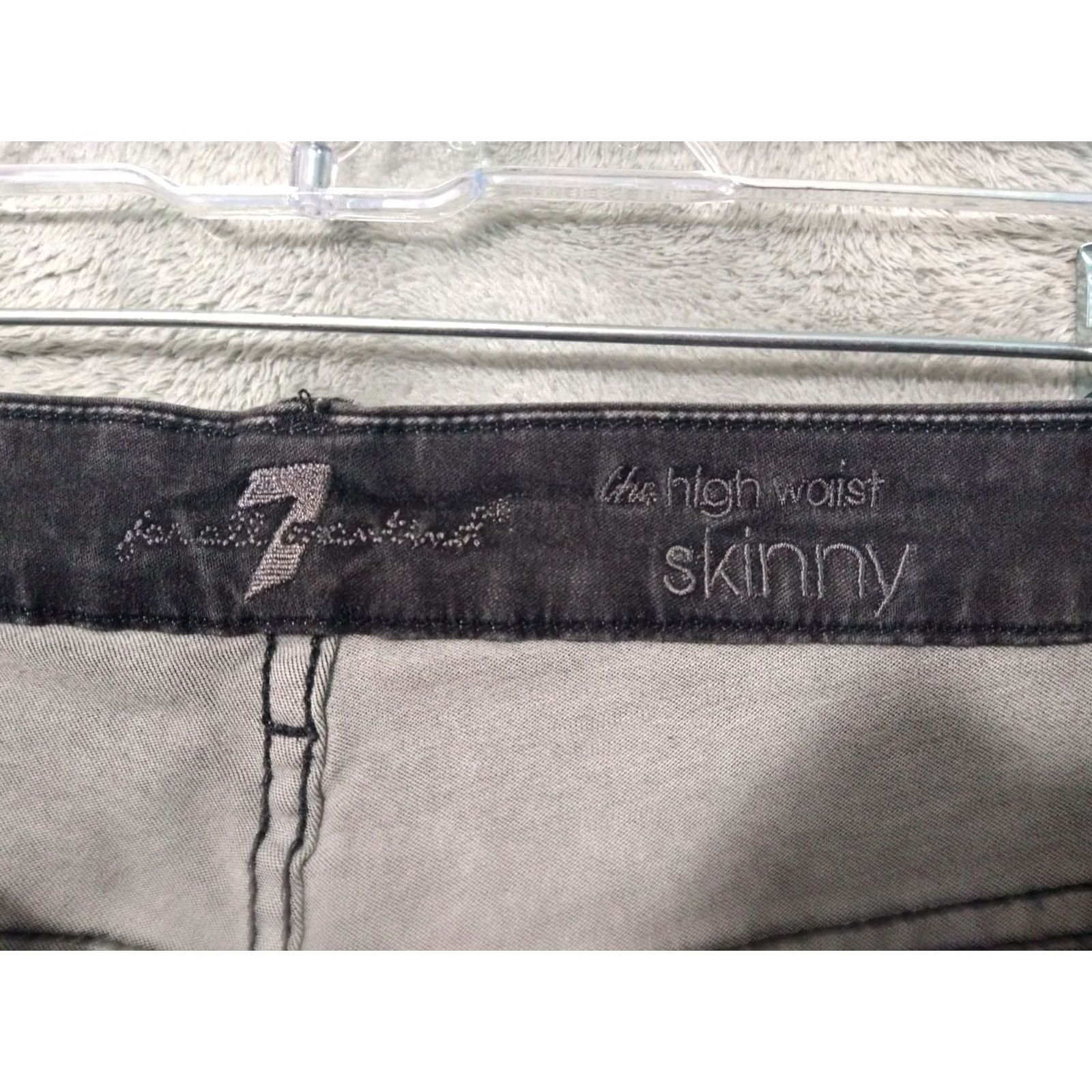 7 For All Mankind 7 For All Mankind Jeans Womens 30 x 30 Black Denim High Waist Skinny Stretch Jeans Size 30" / US 8 / IT 44 - 7 Thumbnail