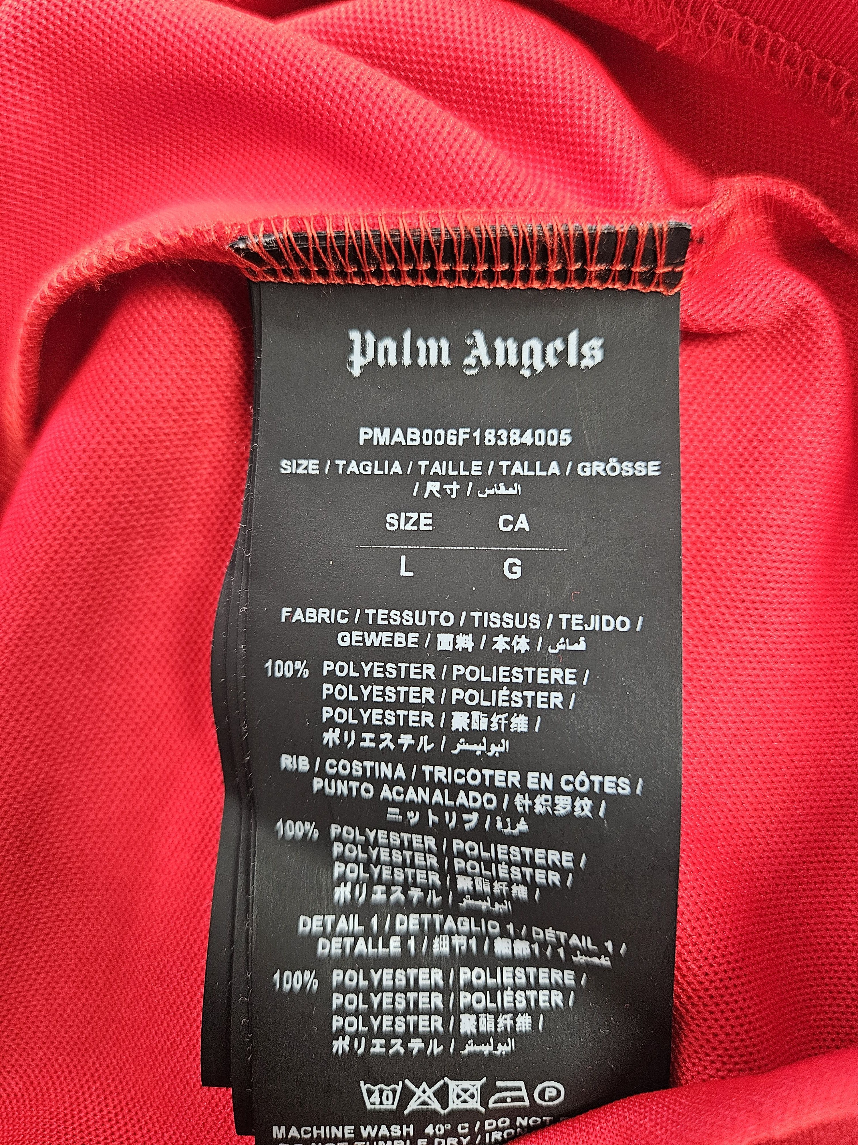 Palm Angels Palm Angels Red Track Taping Long Sleeve Pullover Size US L / EU 52-54 / 3 - 6 Thumbnail