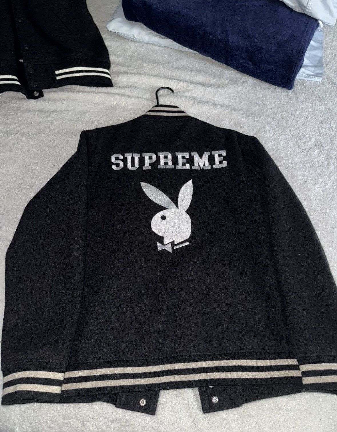 Playboy × Supreme Supreme Playboy Varsity Jacket very rare vintage piece Size US L / EU 52-54 / 3 - 2 Thumbnail