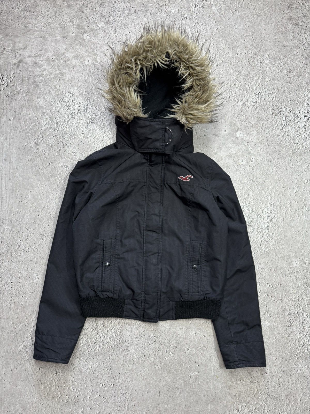 Hollister Hollister Faux Fur Hooded Bomber Jacket Black Women’s Size M Size M / US 6-8 / IT 42-44 - 1 Thumbnail