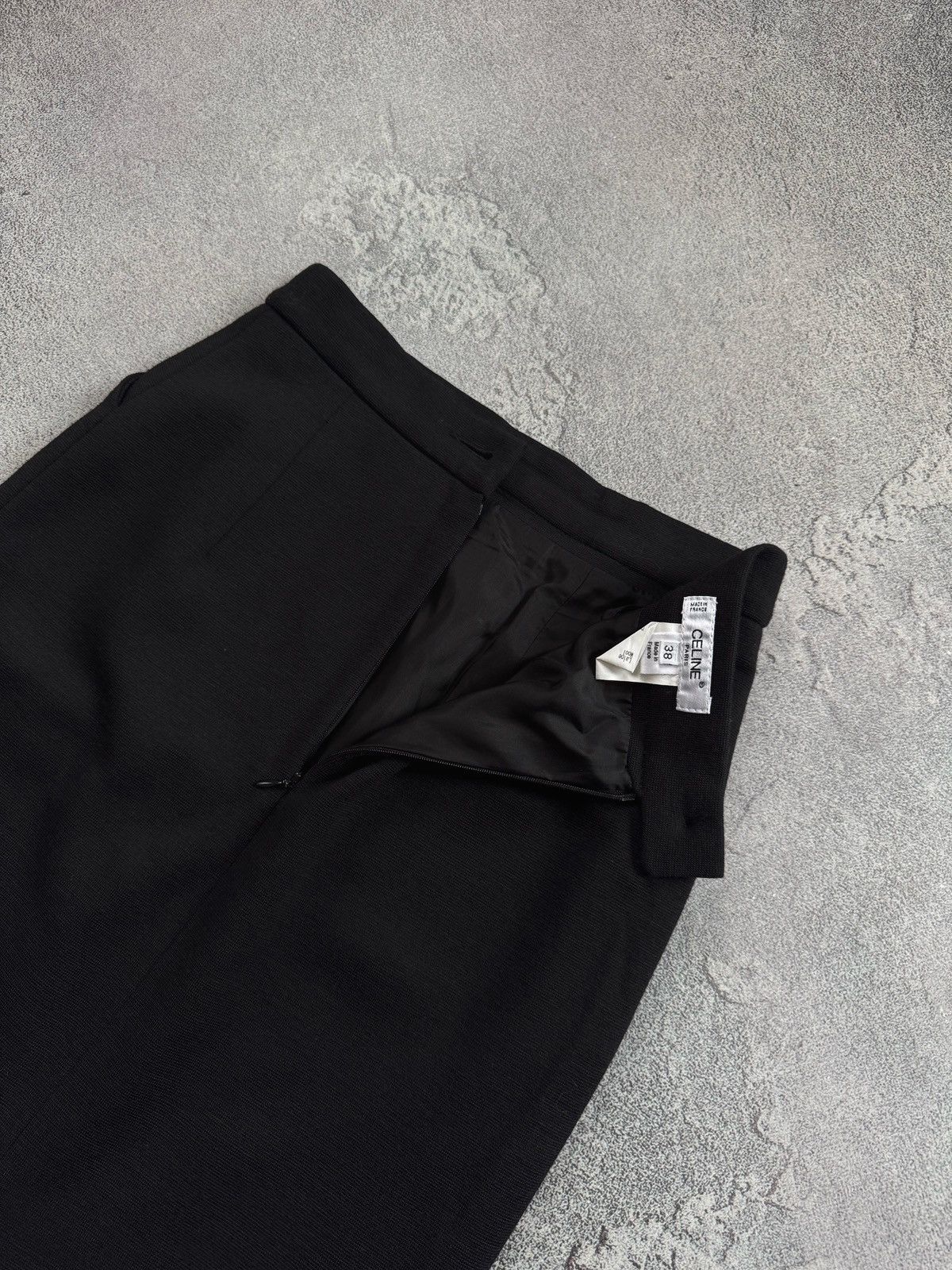 Celine Vintage Celine Paris Black Wool Long Skirt Back Zip Size 38 Size 26" / US 2 / IT 38 - 6 Thumbnail
