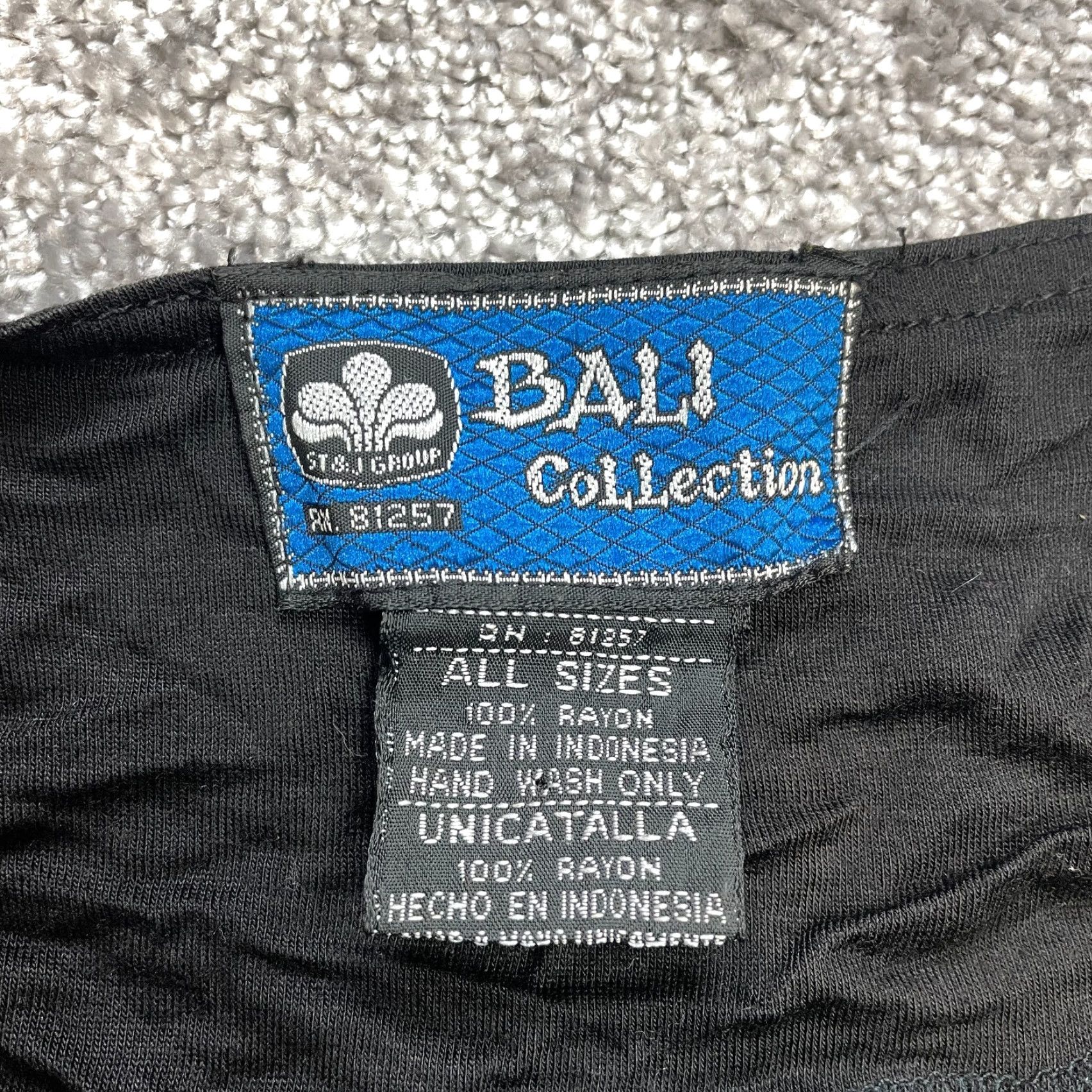 Vintage Bali Blouse Womens One Size Black Gold Beaded Shiny Hearts Soft Size ONE SIZE - 3 Thumbnail