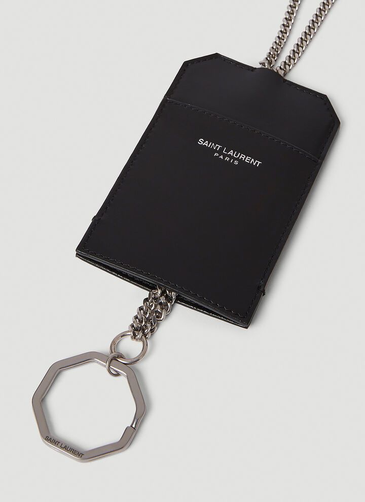 Saint Laurent Paris o1bcso1str1224 Size: OS/Card Case With Chain in Black Size ONE SIZE - 3 Thumbnail