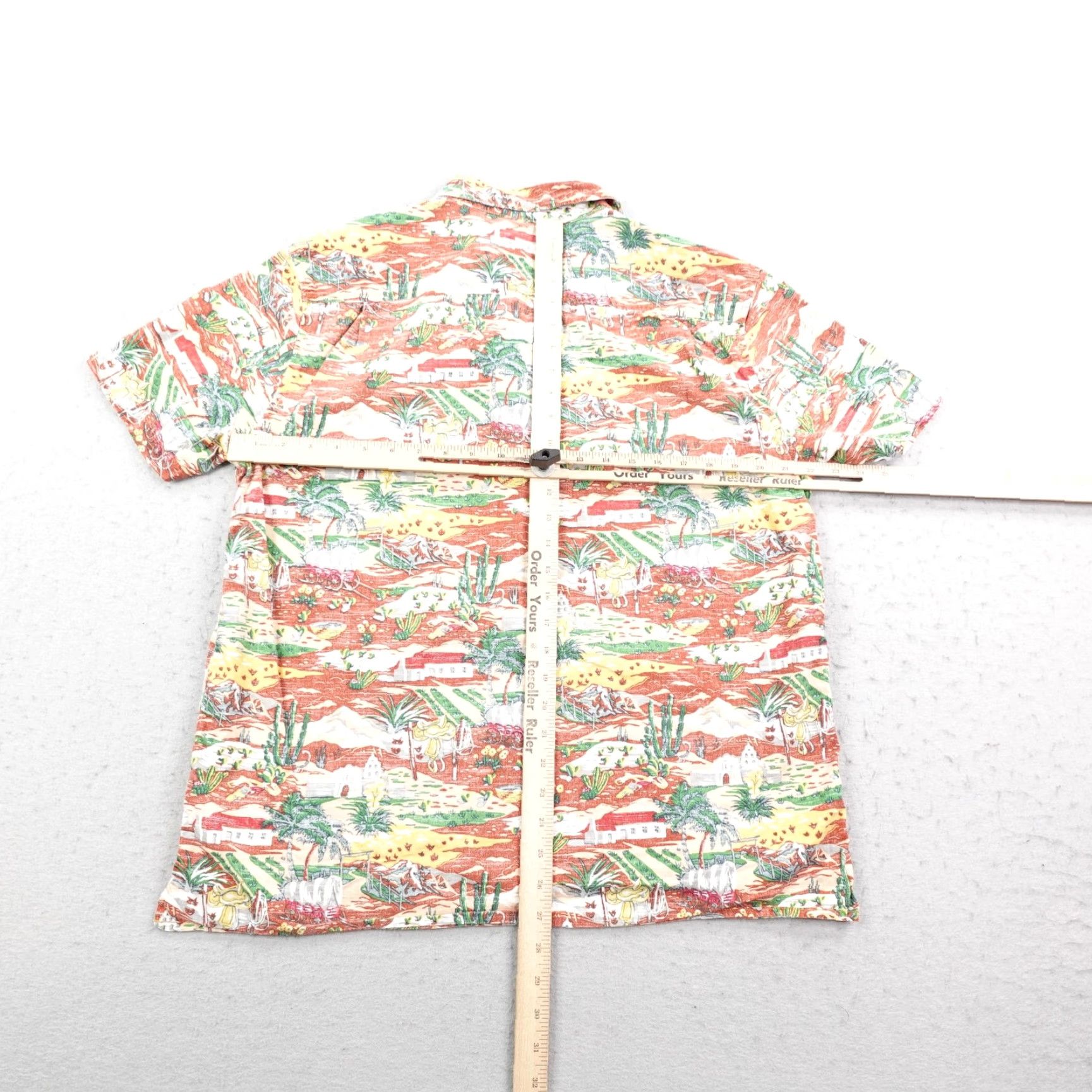 Lucky Brand VINTAGE Lucky Brand Shirt Mens Large Desert South Western Reverse Print Camp Button Up Size US L / EU 52-54 / 3 - 6 Thumbnail
