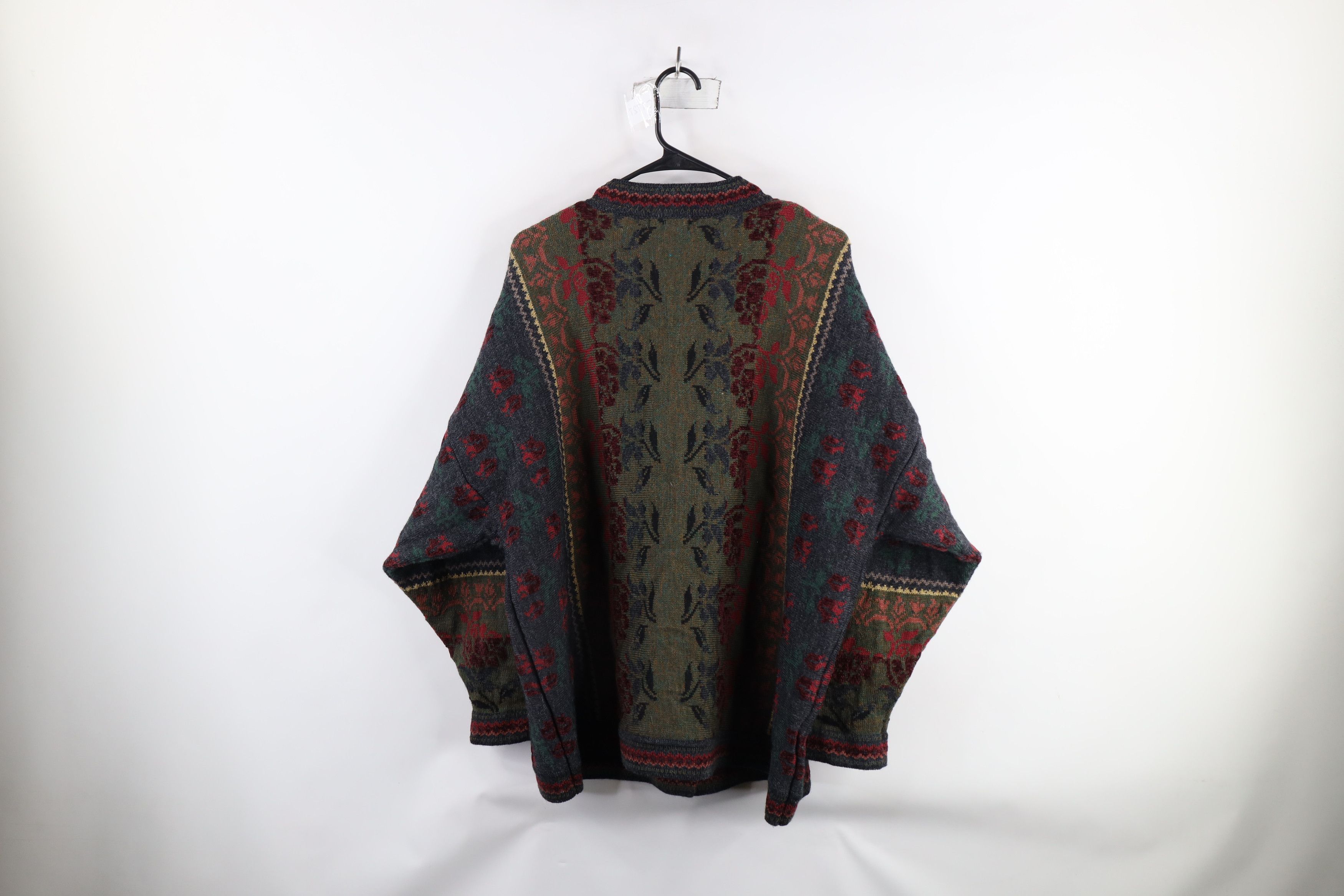 Vintage Vintage 90s Streetwear Knit Flower Tapestry Cardigan Sweater Size 3XL / US 20-22 - 8 Thumbnail