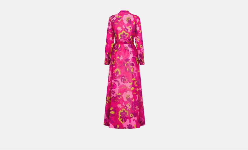 Dior o1w1db10824 Long Belted Dress in Multicolor Size L / US 10 / IT 46 - 2 Thumbnail