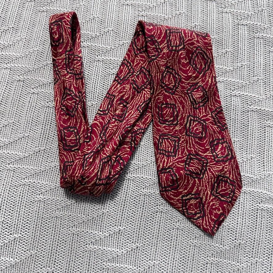 Vintage Vintage Montebello red abstract print silk tie Size ONE SIZE - 1 Thumbnail