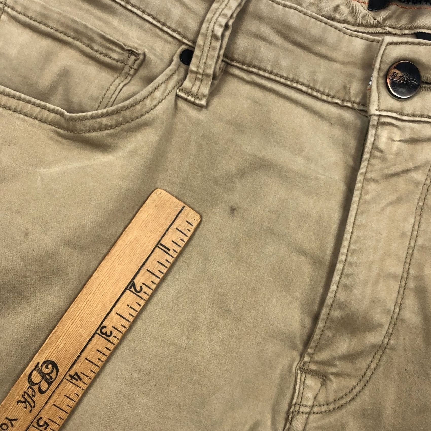 Vintage 34 Heritage Slim Fit Chino Pants 34x34 Khaki Cotton Blend Stretch 5-Pocket Men’s Size US 34 / EU 50 - 5 Thumbnail