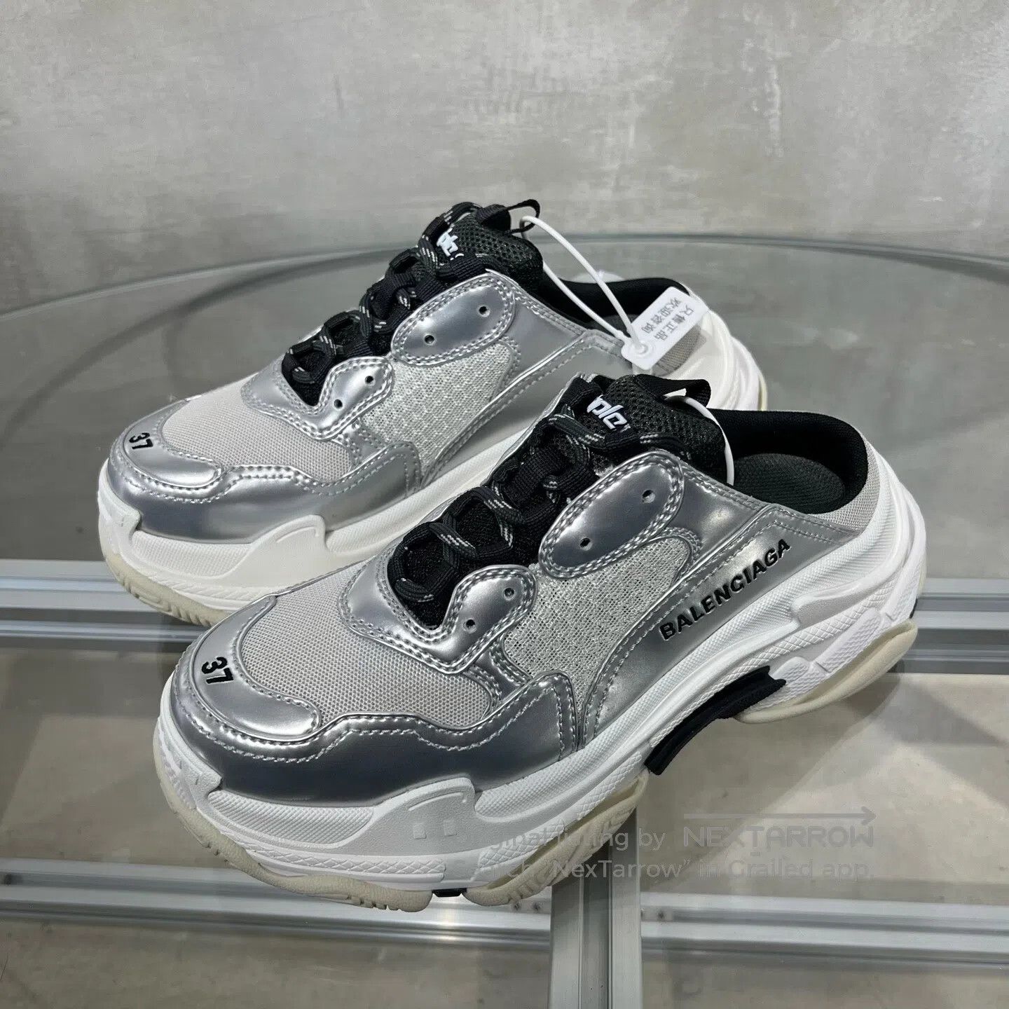 Balenciaga Balenciaga Half-trailer dad shoes, silver Size US 6.5 / IT 36.5 - 1 Thumbnail