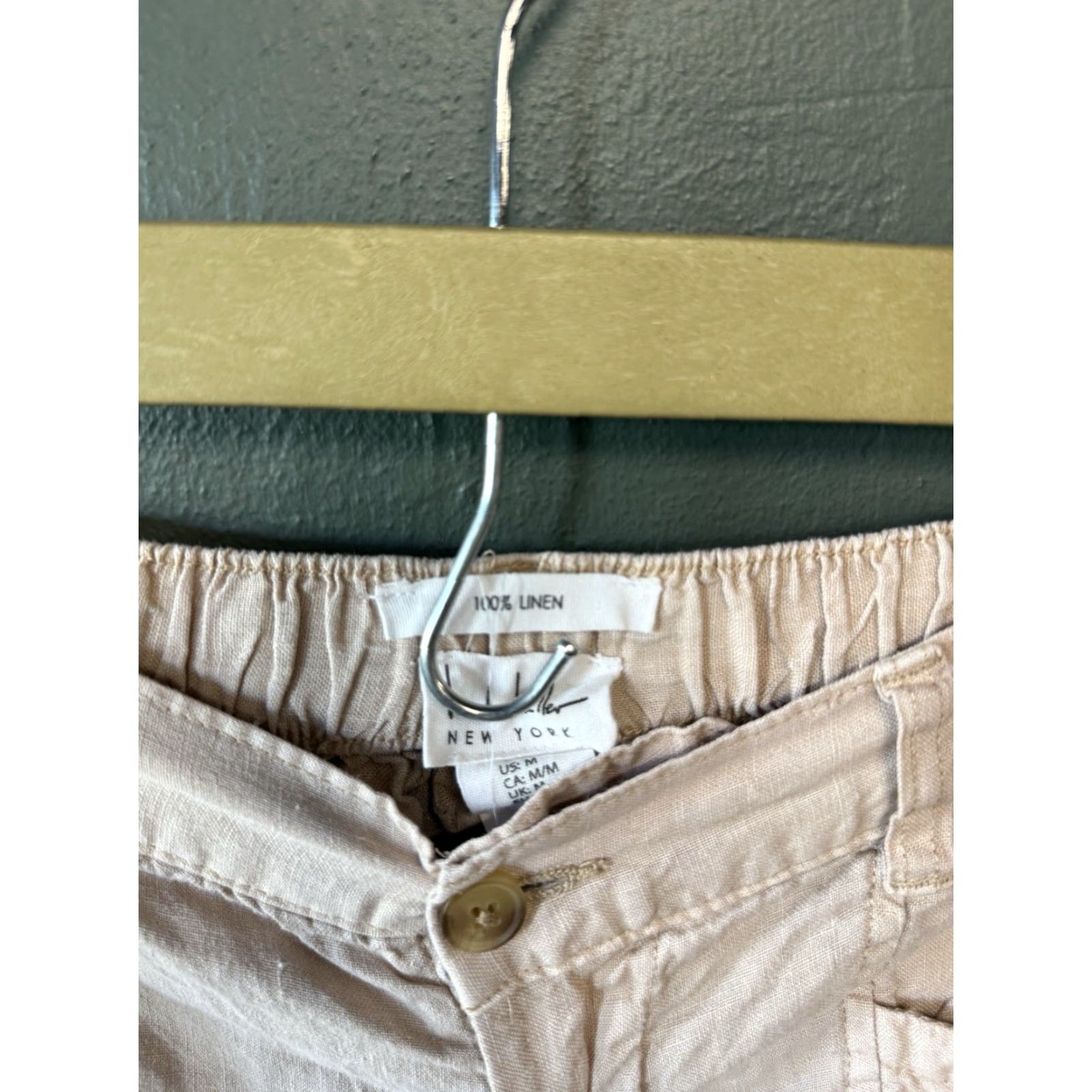 Nicole Miller Nicole Miller Womens Beige Joggers Pants Linen Size Medium Size 32" / US 10 / IT 46 - 3 Thumbnail