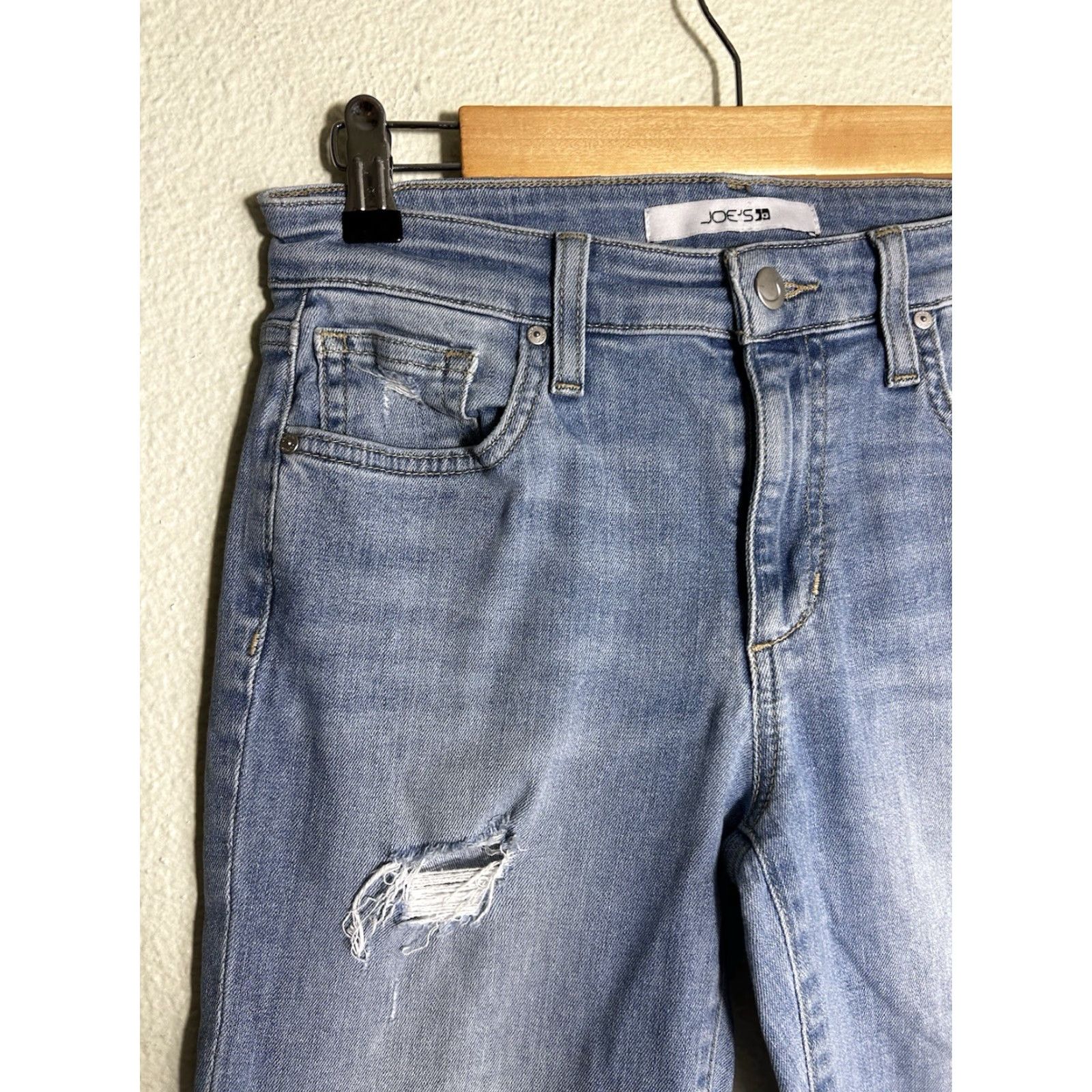 Vintage joes jeans Womens Slim Ankle 25 Light Wash Distressed Jeans 25x29 Womens Size 42" / US 20 - 4 Thumbnail
