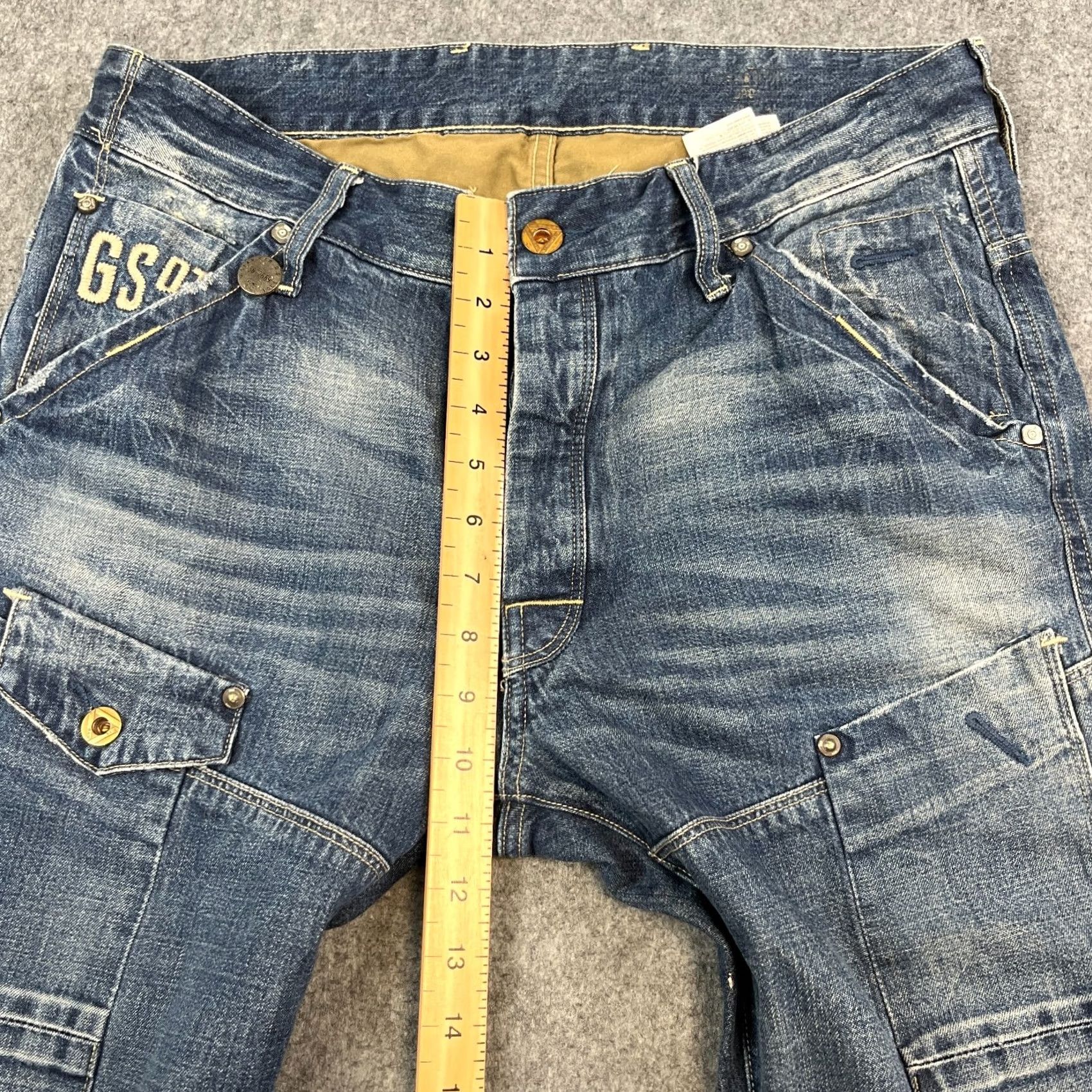 G-Star G-Star Jeans Tapered 3D 34 34 Blue Whiskers Cargo Double Knee Mens Shirt? Size US 34 / EU 50 - 5 Thumbnail