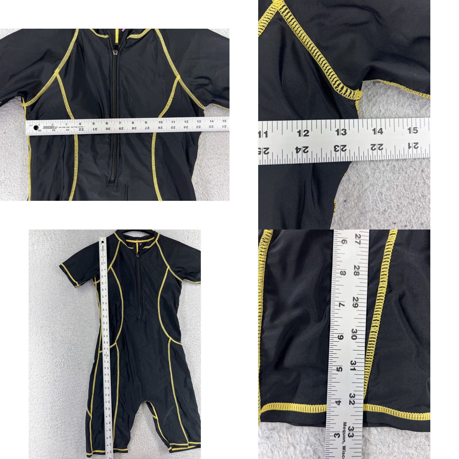 Vintage ROSkIKI Swimsuit One Piece Womens Medium Black Short Sleeve Sports Surfing Universal Logo Size 32" / US 10 / IT 46 - 8 Thumbnail