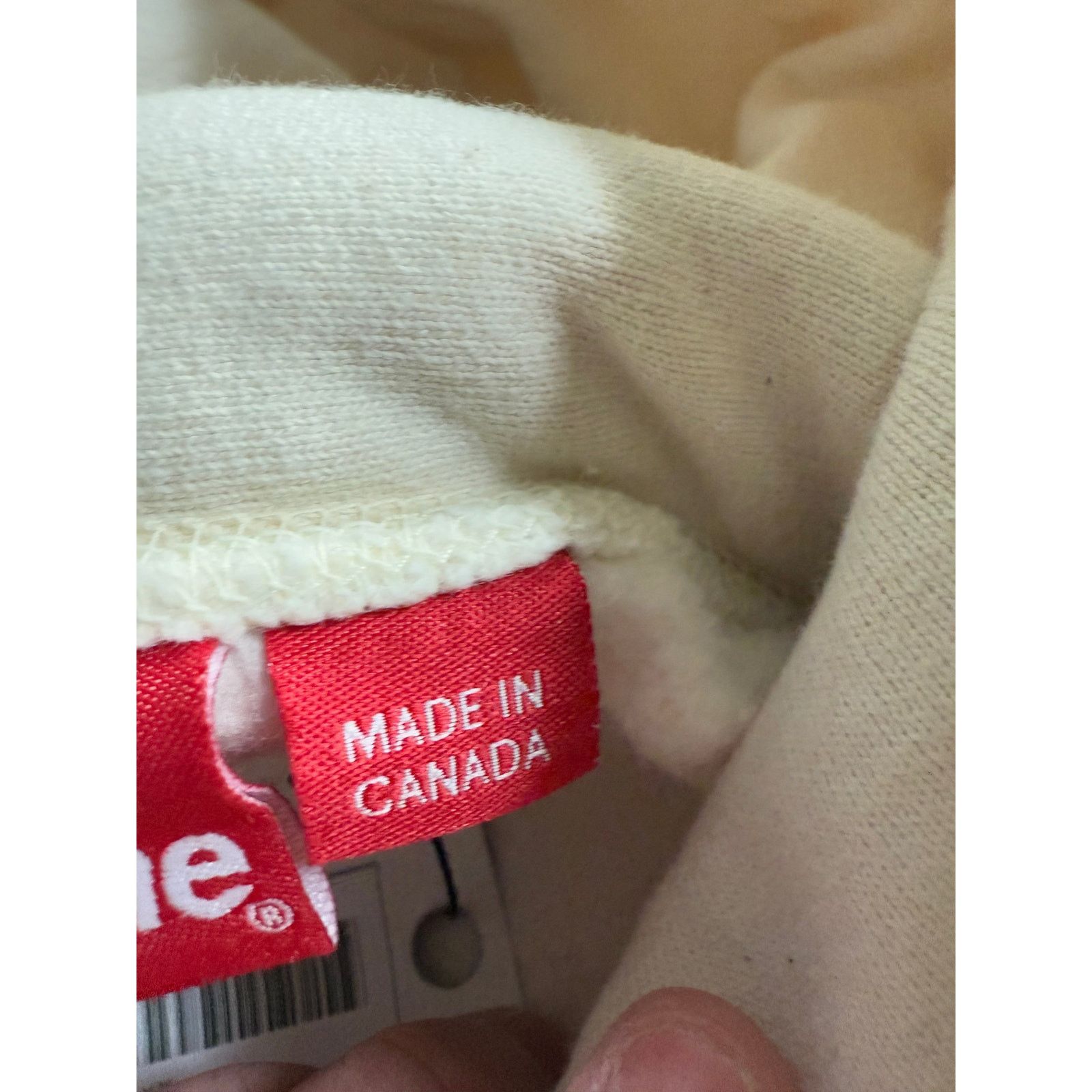 Supreme Supreme Cross Box Logo Hoodie Cream Used Medium Size US M / EU 48-50 / 2 - 3 Thumbnail