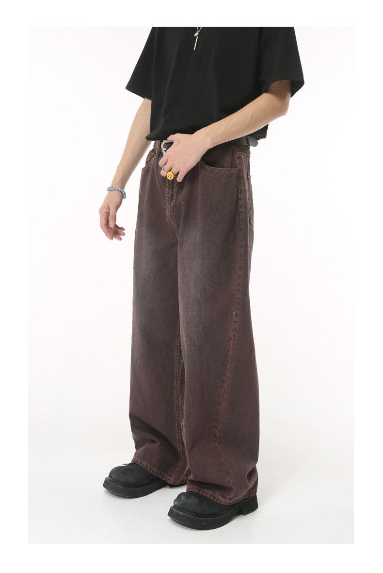 Japanese Brand Simple washed distressed basic straight loose purple jeans Size US 32 / EU 48 - 2 Thumbnail