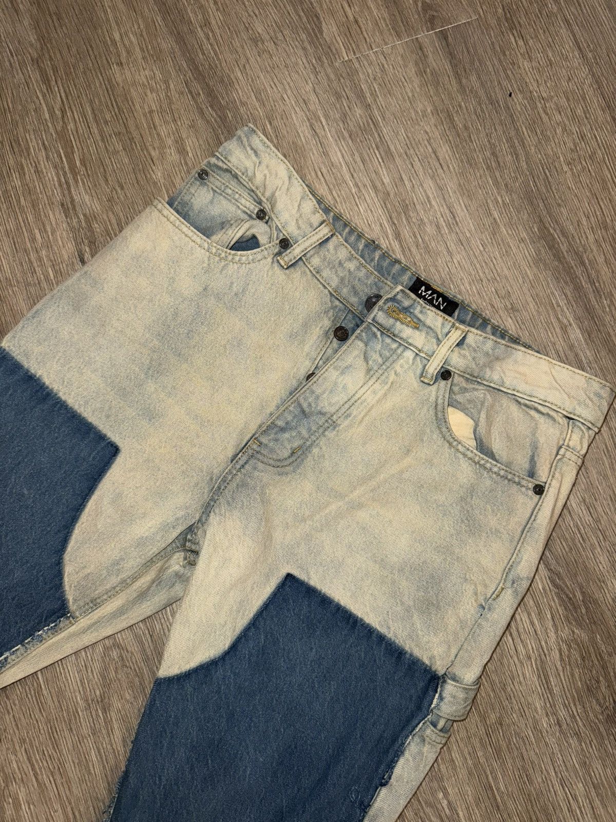 Boohoo Boohoo Man Patchwork Jeans Size US 34 / EU 50 - 3 Thumbnail
