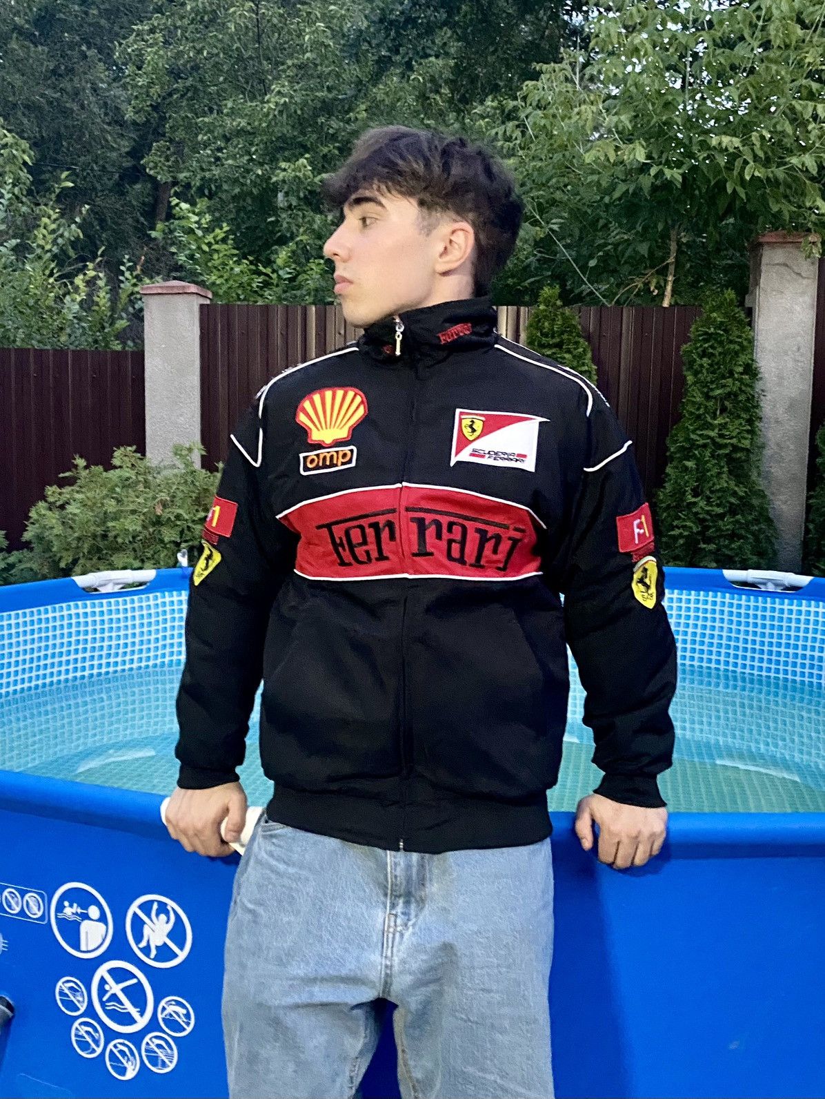 Vintage Ferrari Racing Jacket 90s Racing Jacket Shell f1