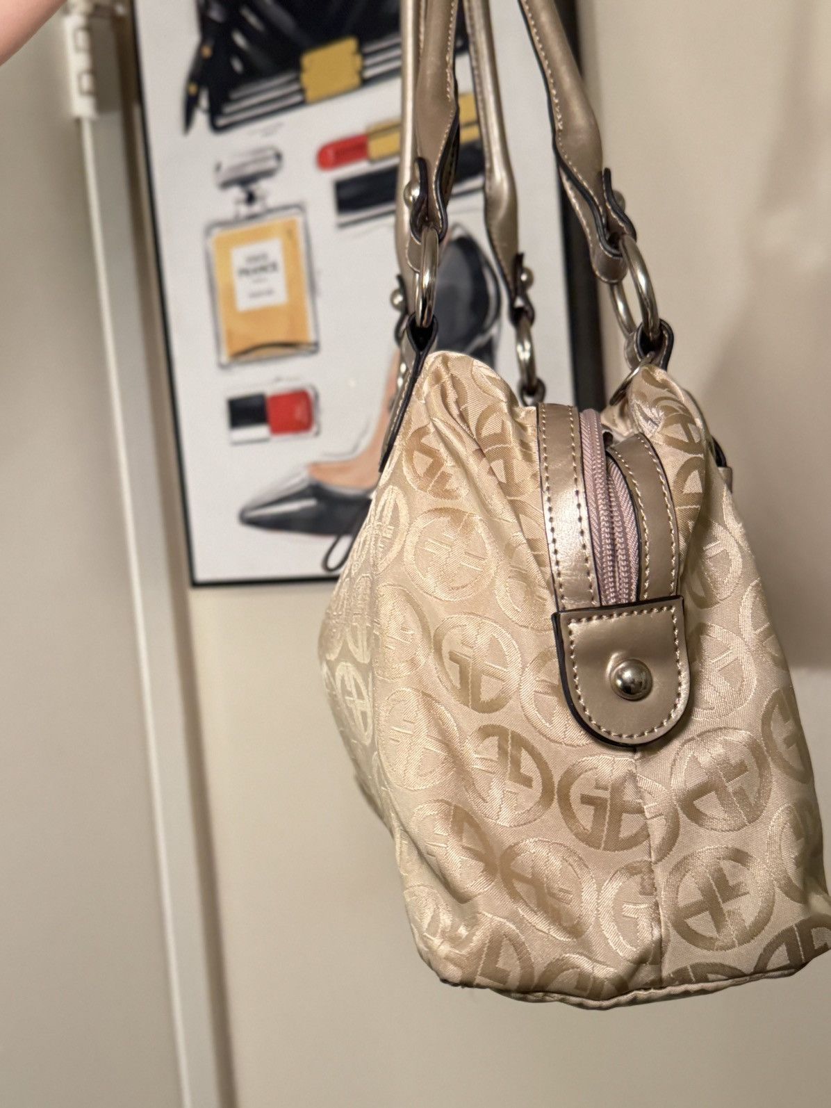 Giani Bernini Vintage Giani Bernini Gold Tan Monogram Handbag Size ONE SIZE - 6 Thumbnail