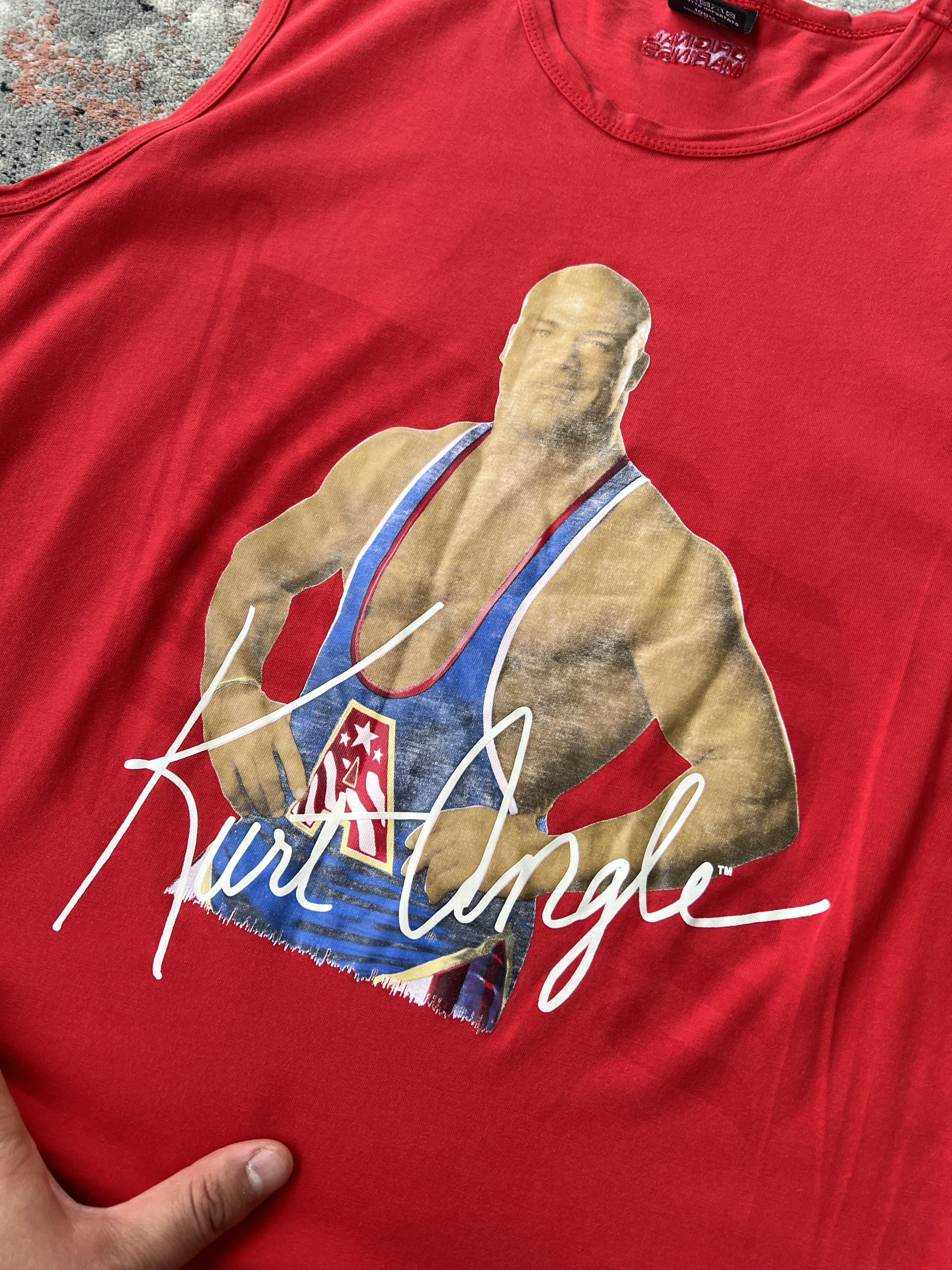 Vintage × WWE × WWF WWE Vintage Kurt Angle Tee Size US XL / EU 56 / 4 - 2 Thumbnail