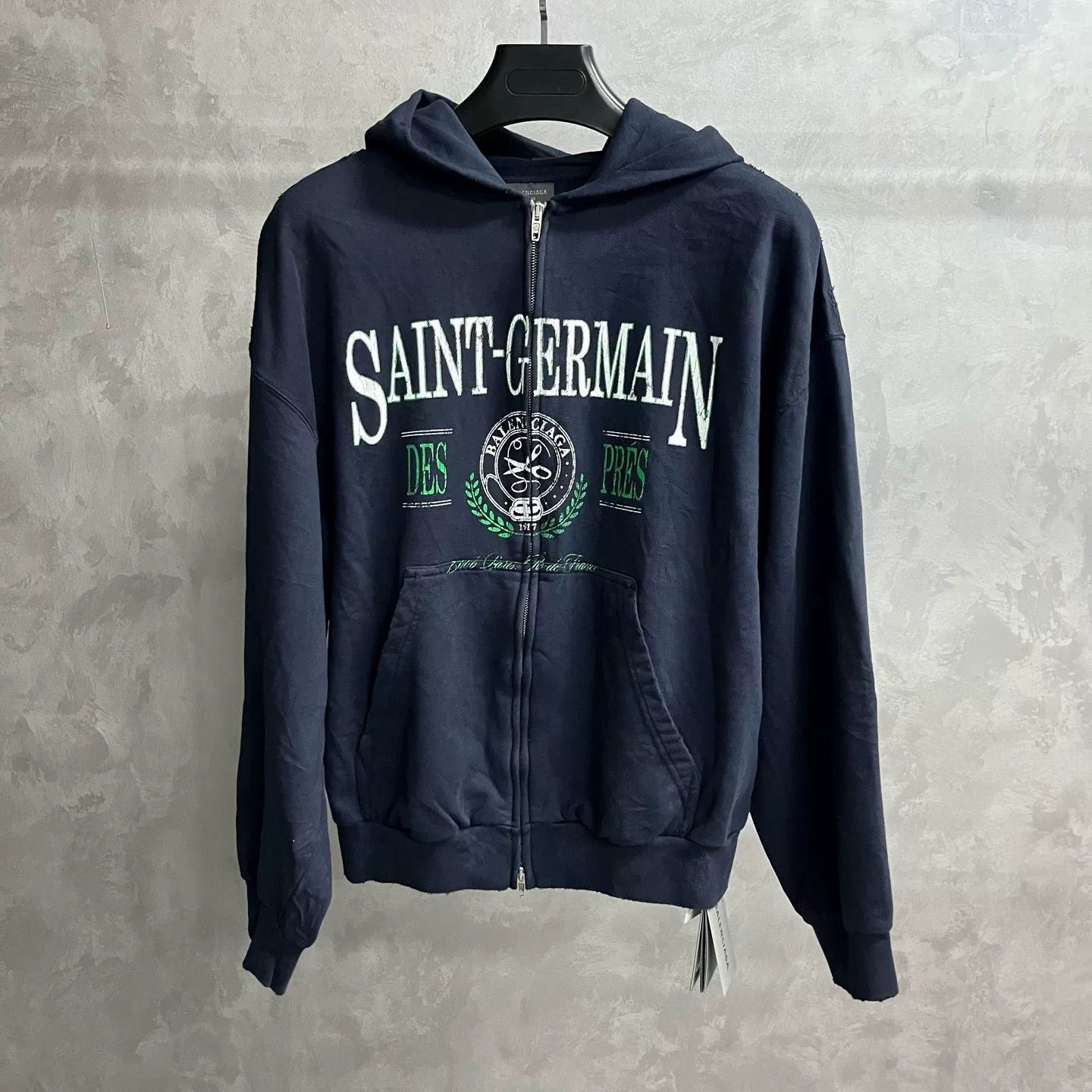 Balenciaga Balenciaga Printed Graphic Blue Hoodie s Men Size US S / EU 44-46 / 1 - 1 Thumbnail