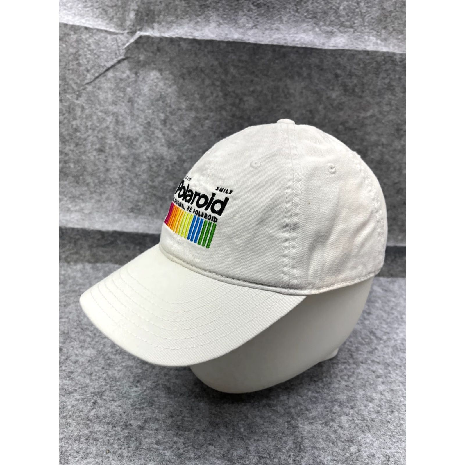 Polaroid Polaroid Hat Cap Strap Back Adult One Size White 100% Cotton Camera Engine Made Size ONE SIZE - 4 Thumbnail