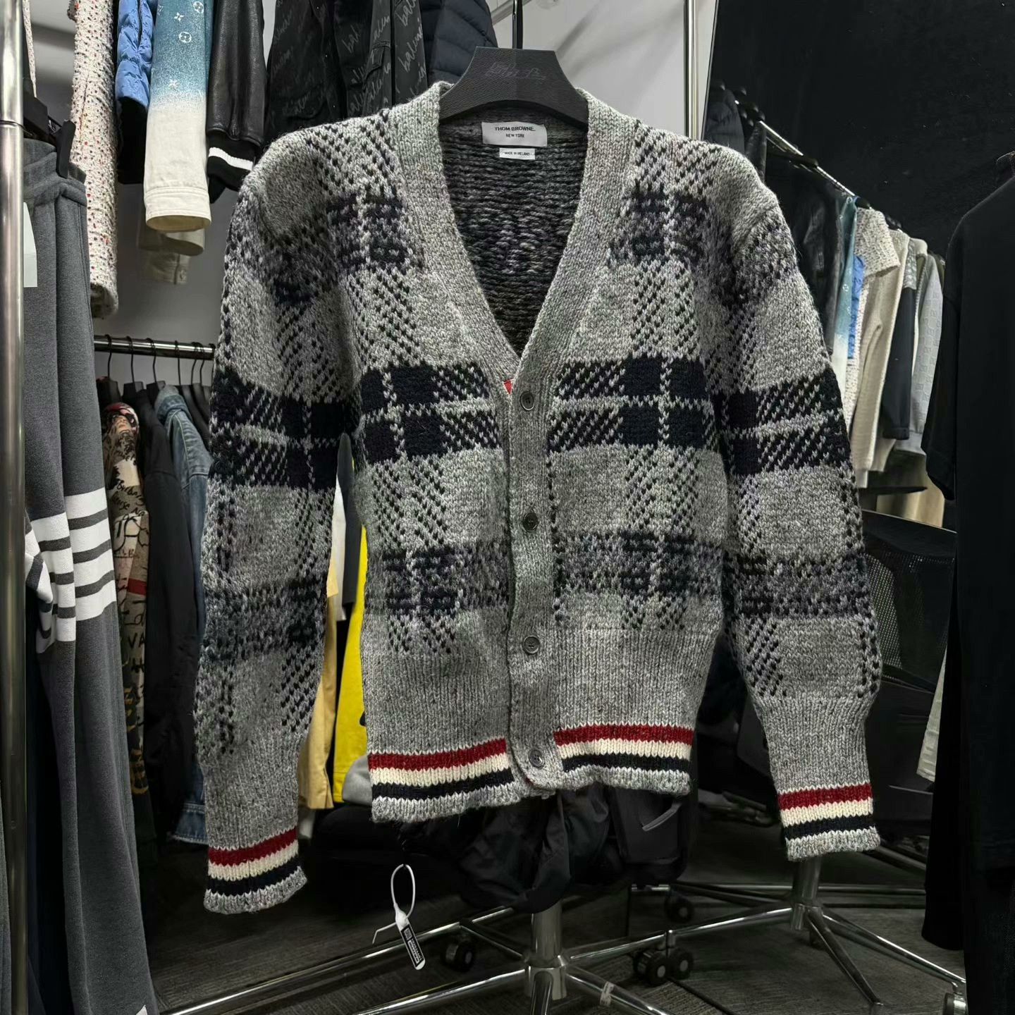 Thom Browne Thom Browne Mohair Wool Plaid Cardigan Size 4 Size US XL / EU 56 / 4 - 1 Thumbnail