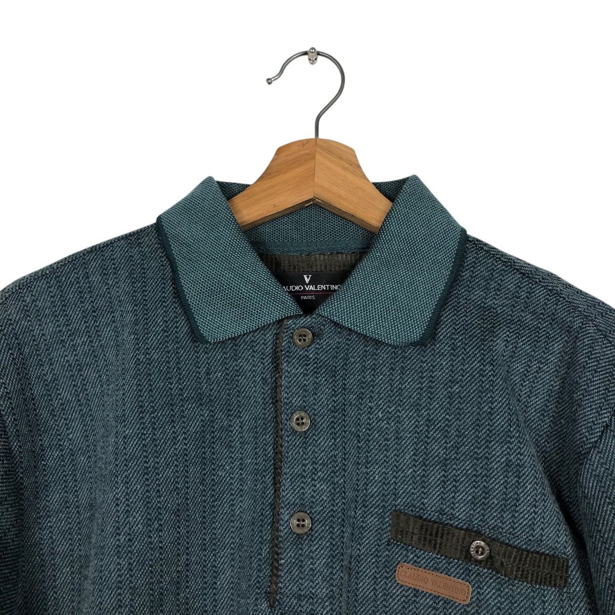Japanese Brand × Vintage 📌Vintage Collar Sweatshirt Claudio Valentino Paris Size US L / EU 52-54 / 3 - 13 Thumbnail