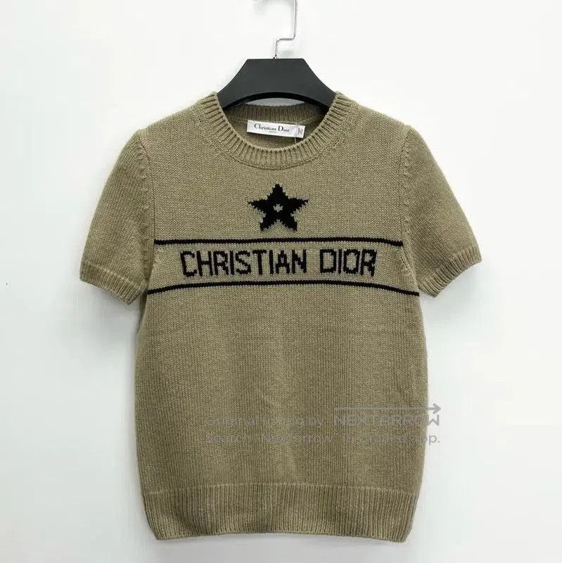 Dior Dior Khaki Short Sleeve Wool T. Size S / US 4 / IT 40 - 1 Thumbnail