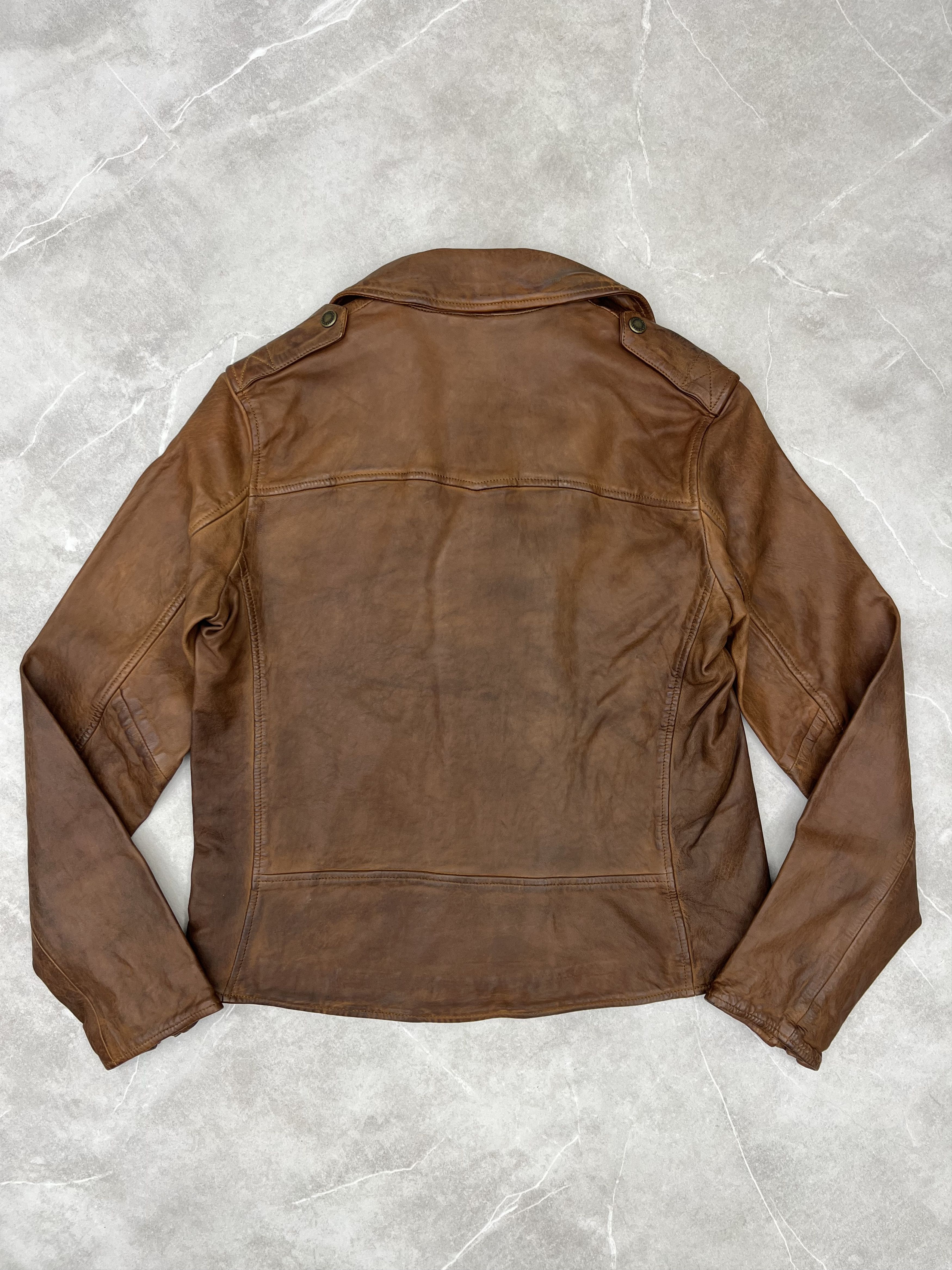 Lauren Ralph Lauren Lauren Ralph Lauren Brown Leather Biker Moto Jacket Size M / US 6-8 / IT 42-44 - 4 Thumbnail