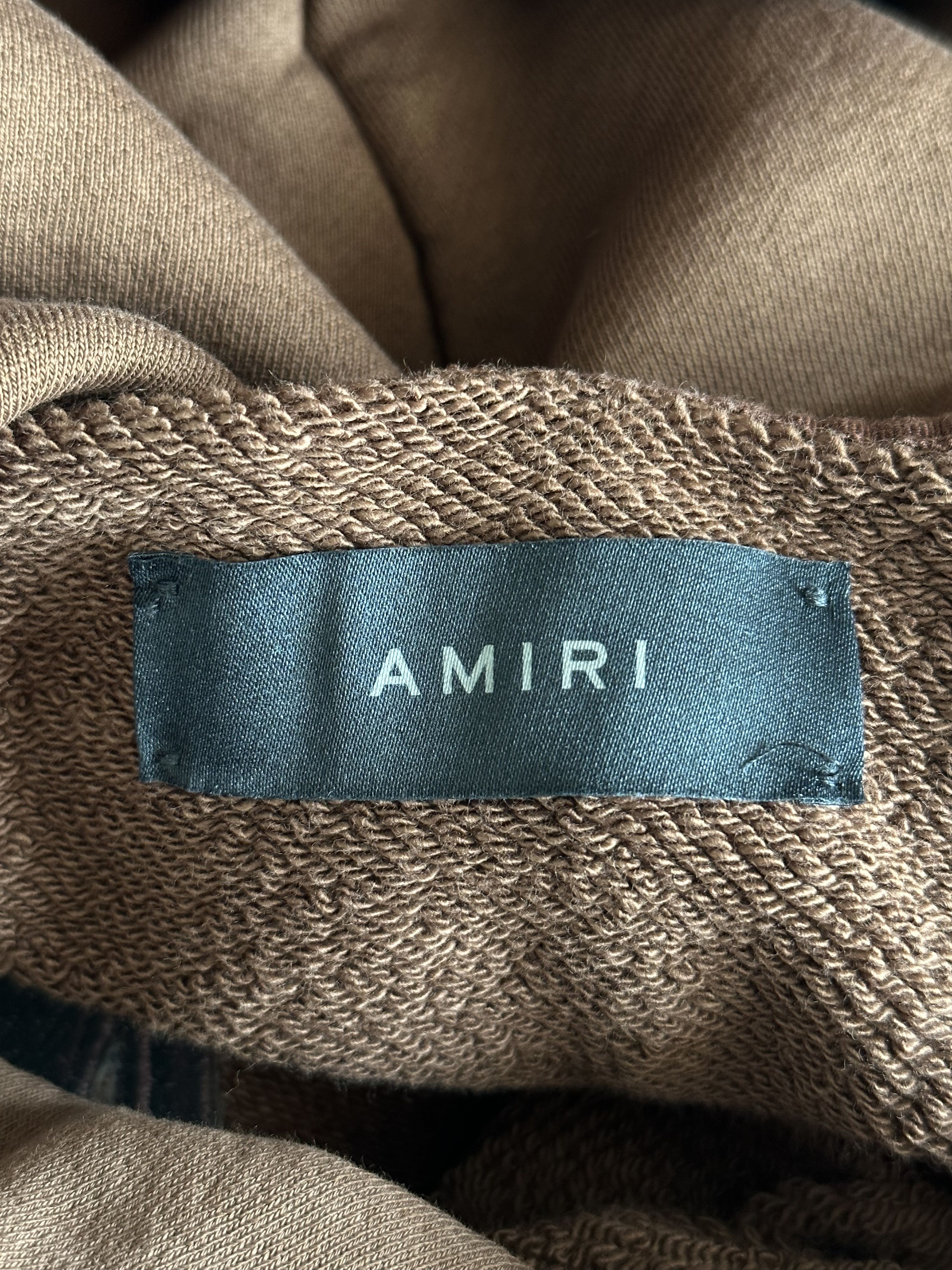 Amiri Amiri Brown Staggered Logo Hoodie Size US XXL / EU 58 / 5 - 3 Thumbnail