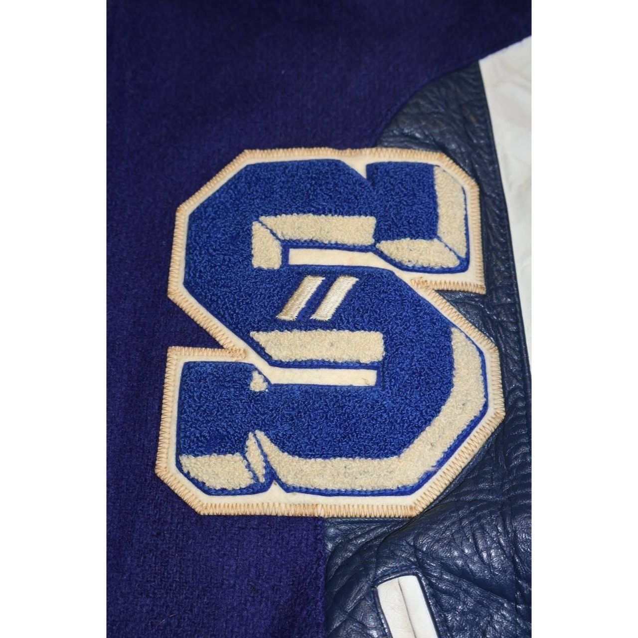 Vintage Vintage 60s Fab Knit Wool Varsity Letterman Jacket Blue 36 Size US S / EU 44-46 / 1 - 6 Thumbnail