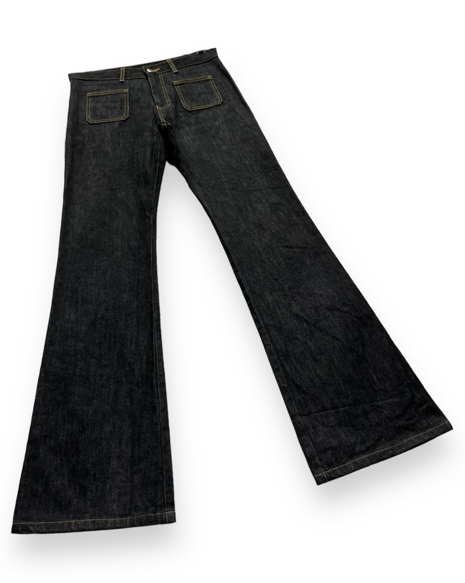 Designer × Katharine Hamnett London × Vintage 🔥KATHARINE HAMNETT LONDON Ultra Flare Denim Bush Pants Size US 28 / EU 44 - 6 Thumbnail