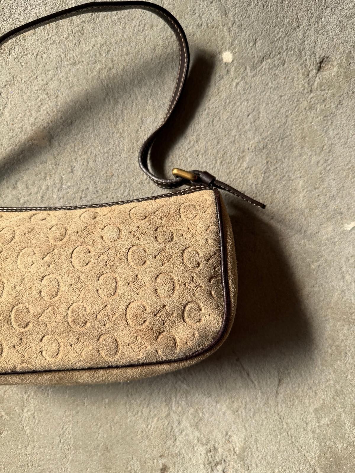 Celine Celine Macadam Suede Shoulder Bag Beige/Brown Size ONE SIZE - 5 Thumbnail