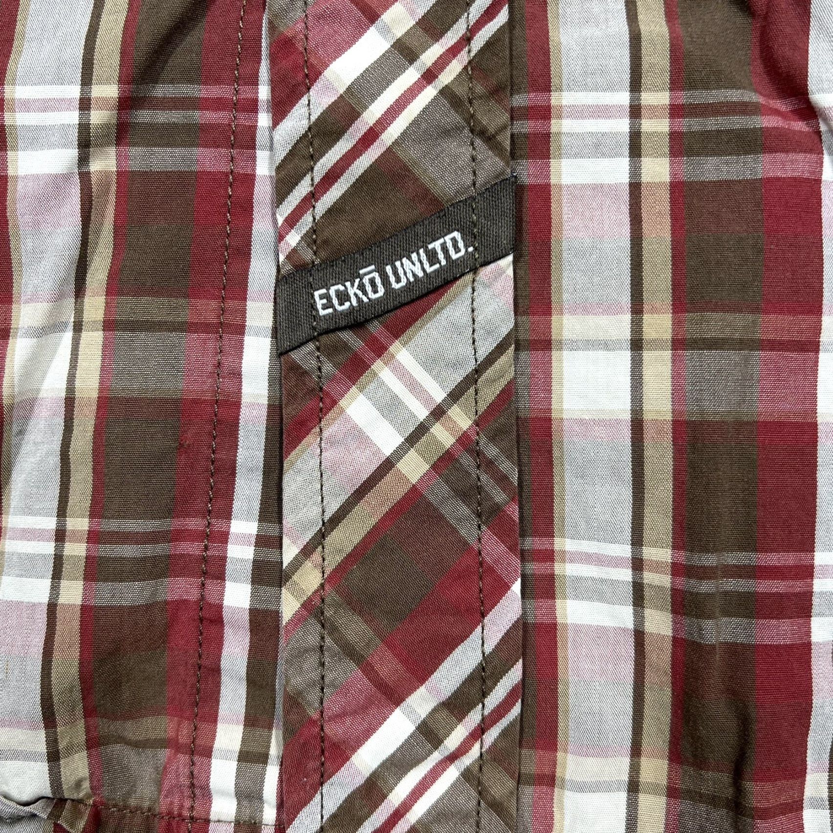 Ecko Unltd. Ecko Unltd. Mens Button-Up Shirt XL Brown Plaid Check - Minor Flaw Size US XL / EU 56 / 4 - 2 Thumbnail