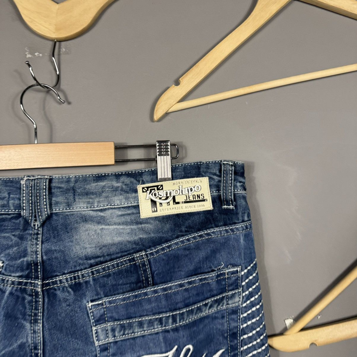 Japanese Brand Kosmo Lupo Avant Garde Y2K Japanese Style Opium Jeans Size US 34 / EU 50 - 10 Thumbnail