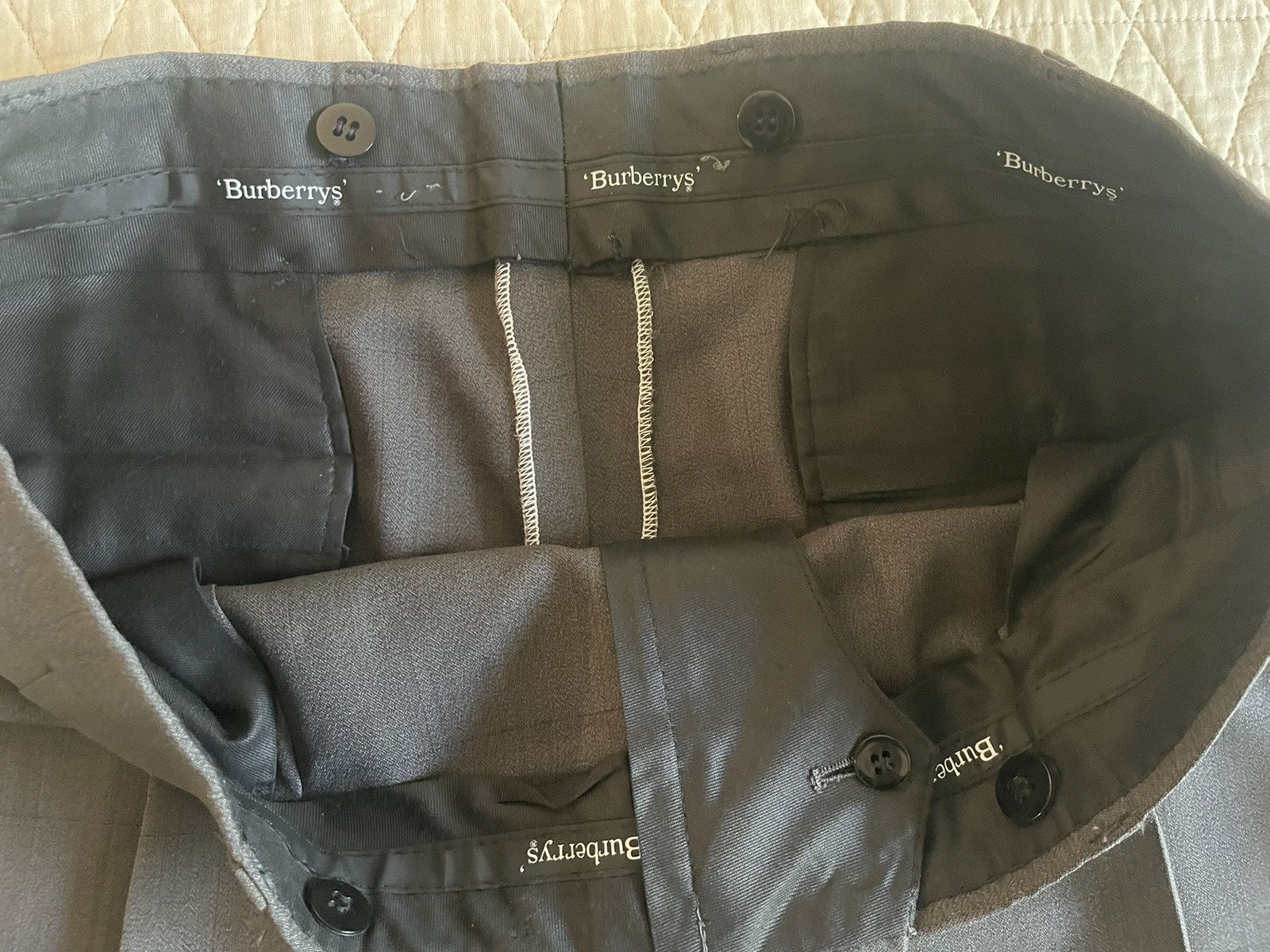 Burberry × Vintage Windowpane Check Wool Suit Size 42R - 15 Thumbnail