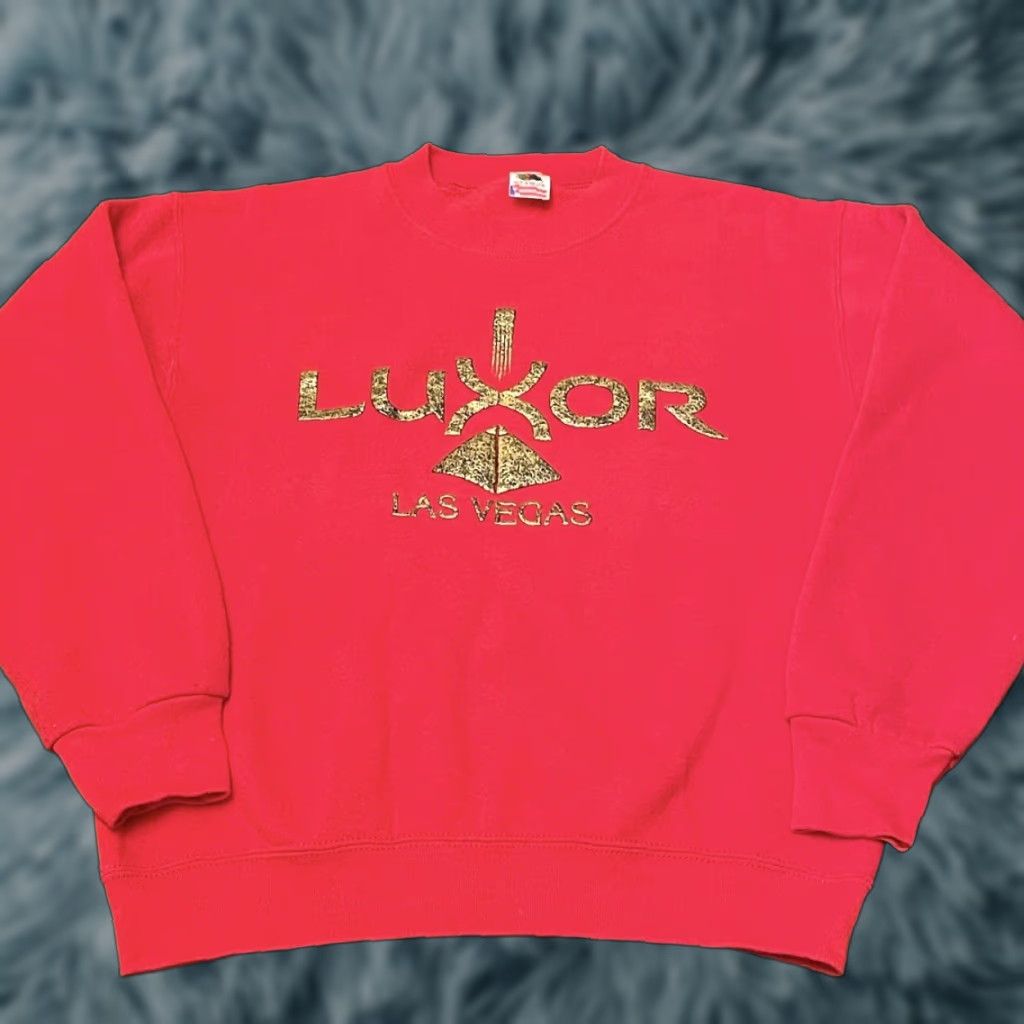 Vintage VINTAGE Luxor Las Vegas Hotel Casino Pyramid 90s Crewneck Sweater M Red Long Sleeve Puff Print Graphic Print Sweatshirt Mens Size US M / EU 48-50 / 2 - 1 Thumbnail