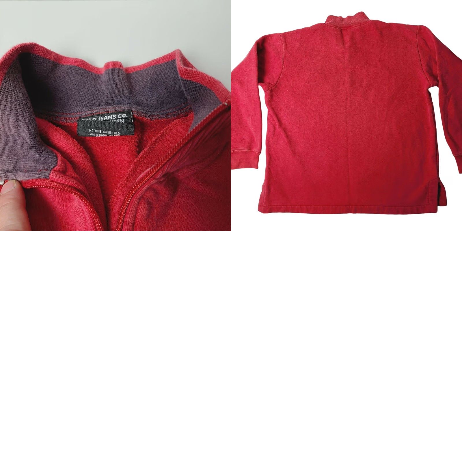 Polo Ralph Lauren VINTAGE Polo Jeans Co Red Sweatshirt Mens M/L 1/4 Zip Pullover Sweatshirt Big Logo 90s Size US M / EU 48-50 / 2 - 8 Thumbnail