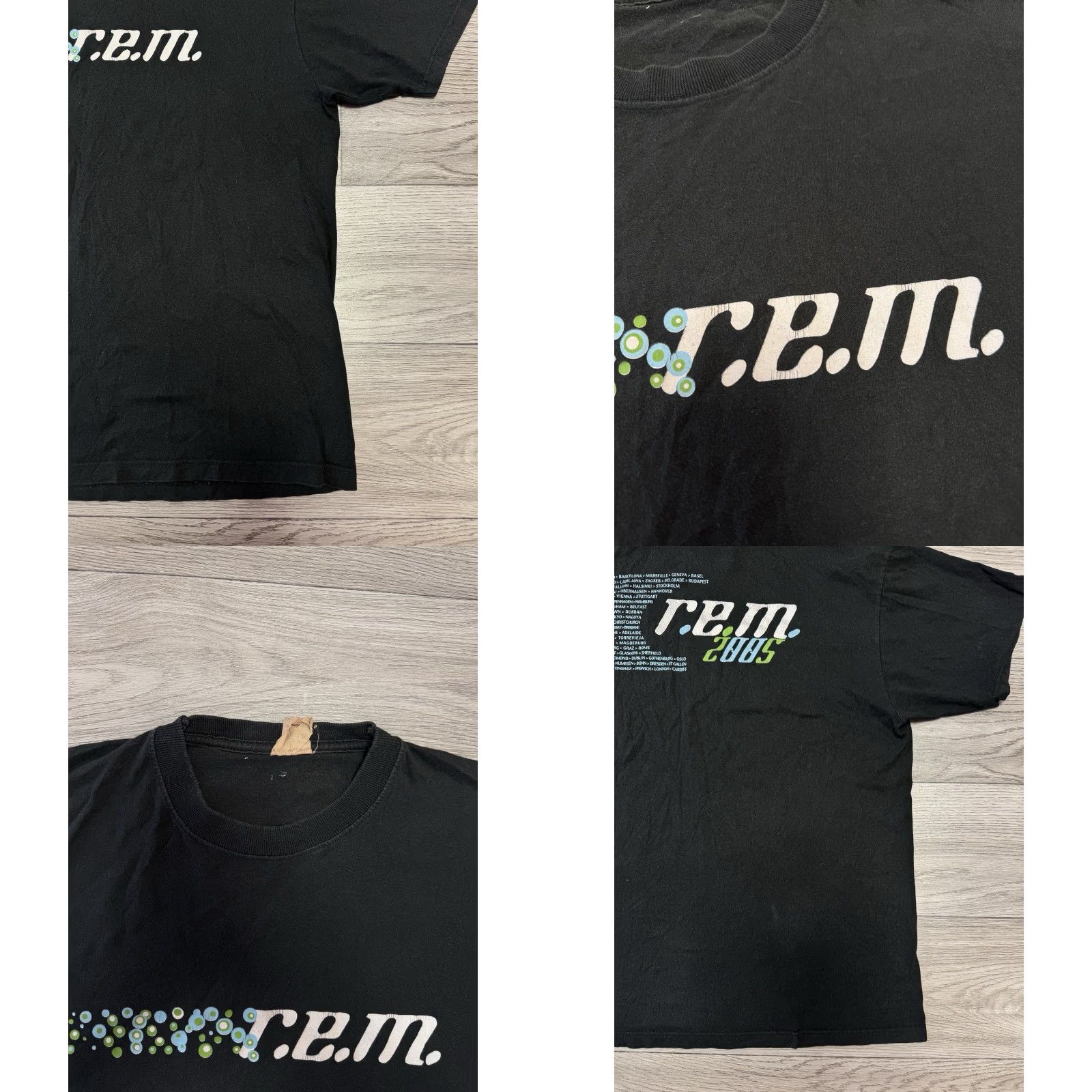 Vintage VINTAGE R.E.M. 2005 European Tour T-Shirt XL Black Band Concert Tee Shirt Unbranded Unisex Adults Short Sleeve Mens Womens Size US XL / EU 56 / 4 - 8 Thumbnail