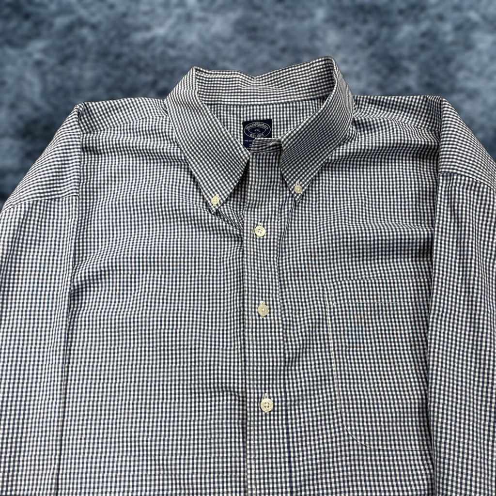 Brooks Brothers Brooks Brothers Shirt Mens 4XL 100% Cotton Blue Check Long Sleeve Button-Up Casual Size US XXL / EU 58 / 5 - 1 Thumbnail