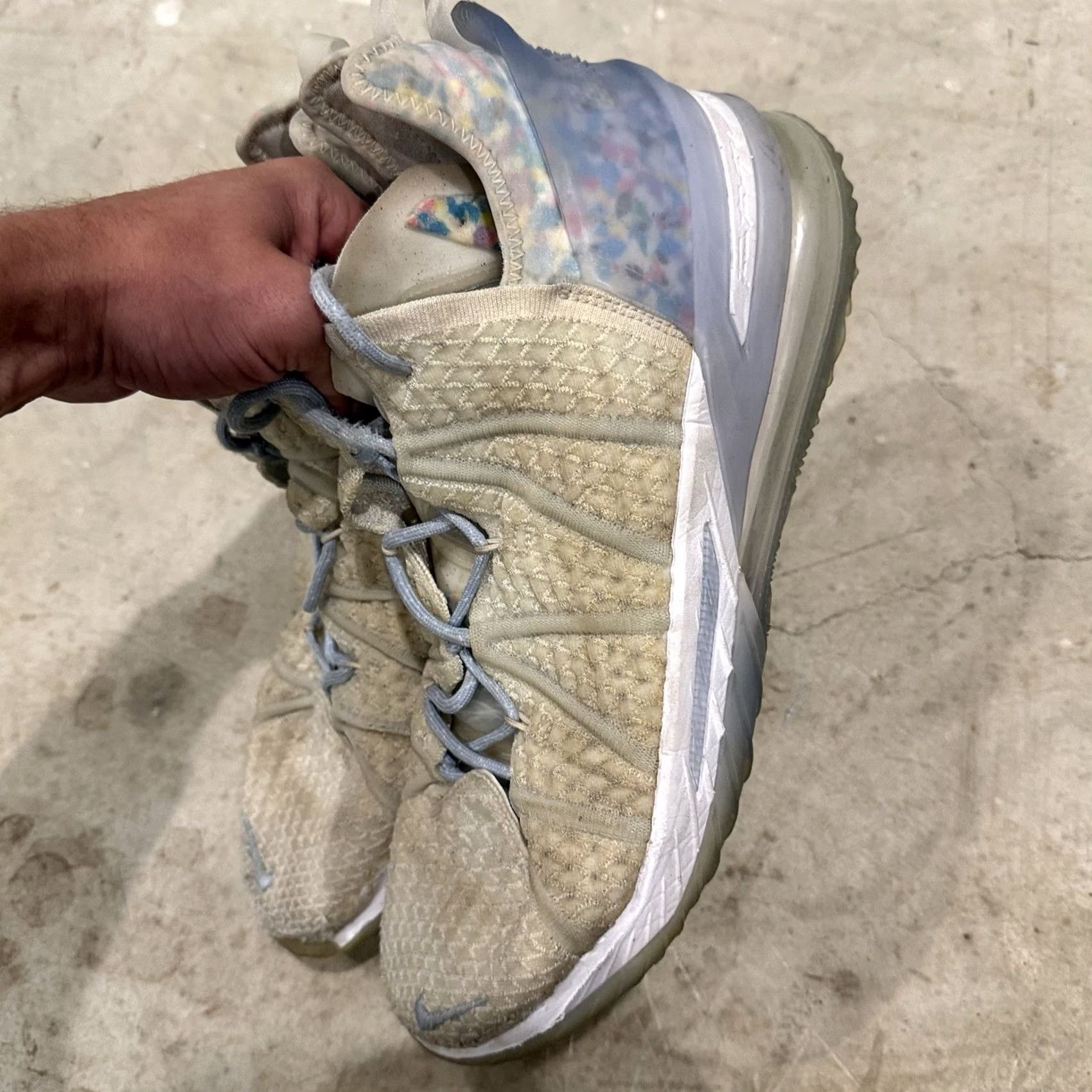 Nike Nike LeBron 18 Play for the Future CW3156-400 Basketball Distressed Men’s 12 Sneakers High Top Blue White Size US 12 / EU 45 - 6 Thumbnail