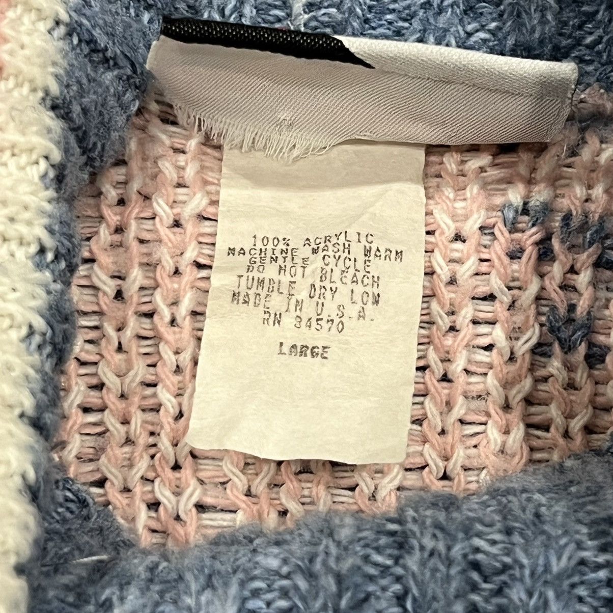 Other Vintage Womens Light Blue Pink Snowflake Sweater Large Size L / US 10 / IT 46 - 3 Thumbnail