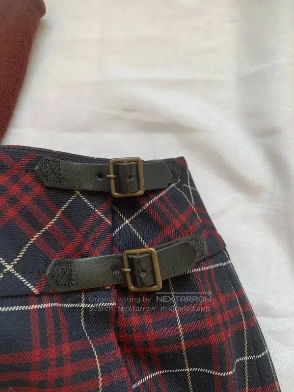 Burberry Burberry Red Plaid Wool Mini Skirt. Size 22" - 2 Thumbnail