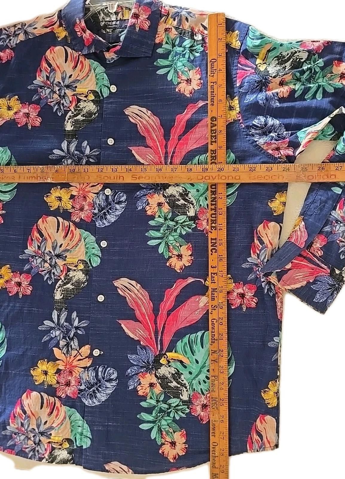 Cremieux Cremieux Mens Tropical Shirt Size L Floral Button Up Cotton Size US L / EU 52-54 / 3 - 6 Thumbnail