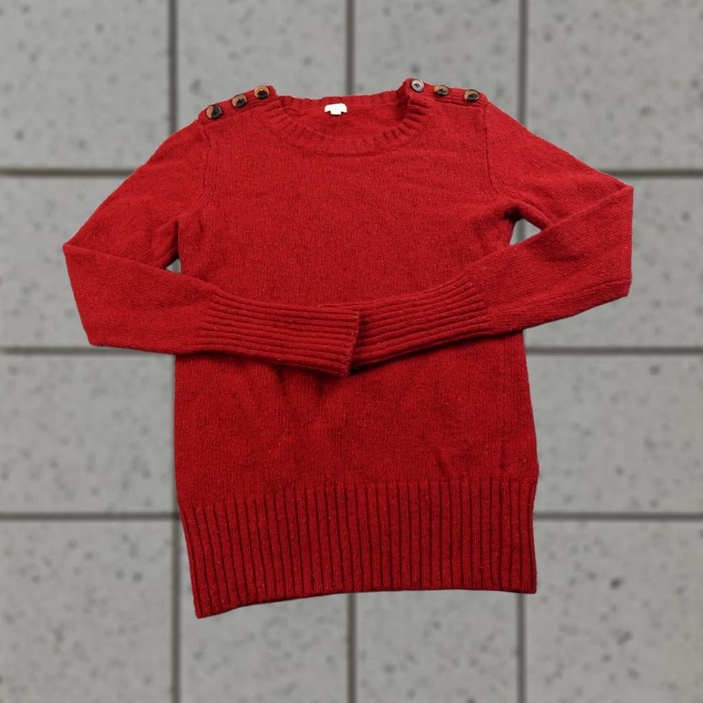 J.Crew J.CREW Sweater Womens XS Red Lambswool Crewneck Knit Cozy Soft Warm Pullover Size XS / US 0-2 / IT 36-38 - 1 Thumbnail