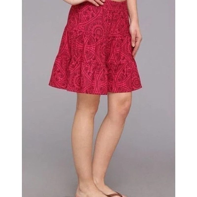 Prana prAna Kate Recycled Pink Geometric Tiered Skirt Medium Size 30" / US 8 / IT 44 - 1 Thumbnail